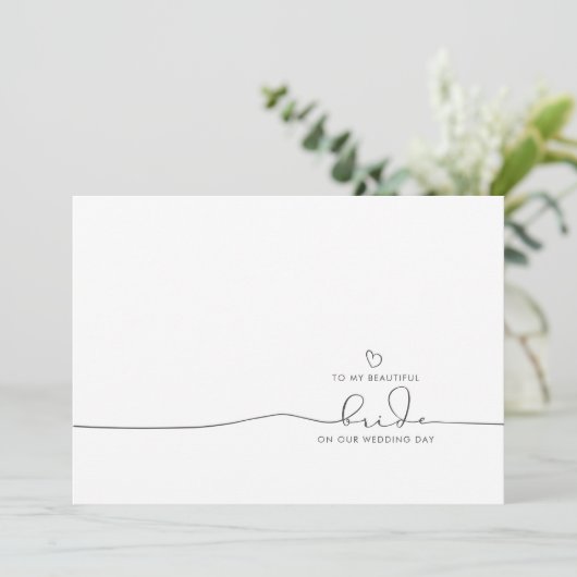 Carte À Ma Mariée Le Jour De Mariage Mignonne Message (Debout devant)