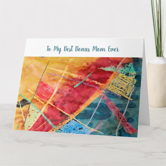 Carte À ma meilleure belle-mère de bonus jamais Art aqua (Devant)