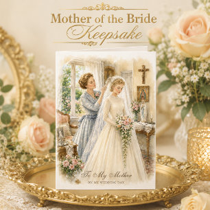 Carte À ma mère le jour de mon mariage Catholique Mariée