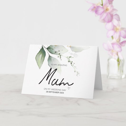 Carte À ma mère Mariage Merci pour mariées mère (Orchidée)
