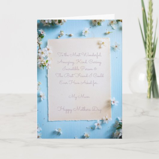 Carte À ma merveilleuse maman le jour de la fête des mèr (Devant)