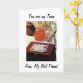 CARTE À MA SOEUR DOUCE ET CUISINE FAVORITE À L'ANNIVERSA (Fleur jaune)