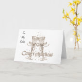 CARTE À MA SOEUR FÉLICITE JOUR DU MARIAGE (Fleur jaune)