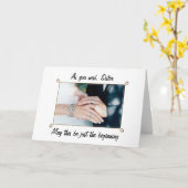 CARTE À MA SOEUR LE JOUR DE SON MARIAGE (Fleur jaune)