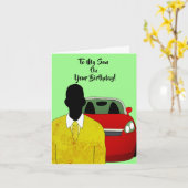 Carte À ma suite de fils & Cravate Afro-Américain Annive (Fleur jaune)