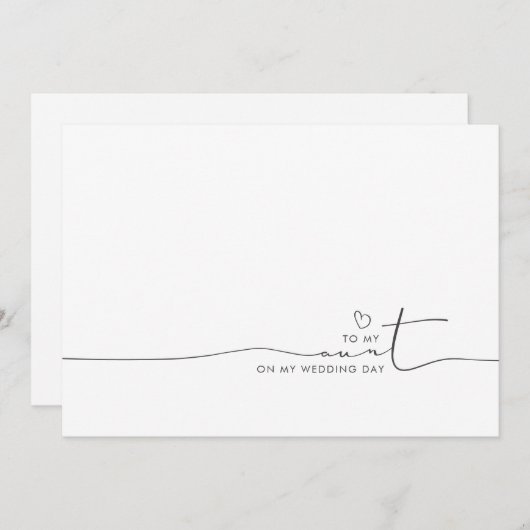 Carte À ma tante Mariage Matin mignon Message (Devant / Derrière)