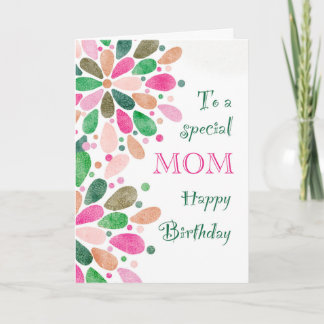 Carte À maman à l'anniversaire coloré