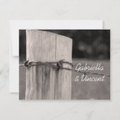 Carte à Mariage campagnard plat de clôture rurale (Devant)