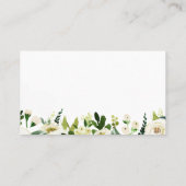 Carte à Mariage plat Fleur blanche et verte (Dos)