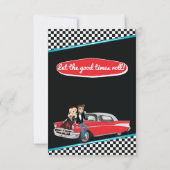 Carte à menu noir et rouge Retro Diner 1950 (Dos)