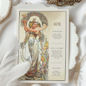 Carte à menu vintage chic Art nouveau Mariage