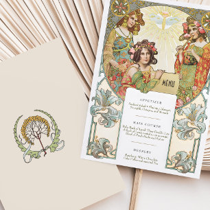 Carte à menu vintage chic Art nouveau Mariage
