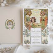 Carte à menu vintage chic Art nouveau Mariage