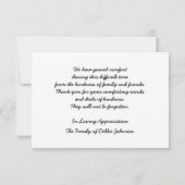 Carte à Merci en Sympathie - Coucher de soleil (Dos)