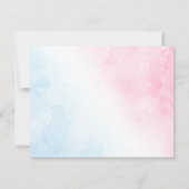 Carte à Merci plat de  rose et bleu (Dos)