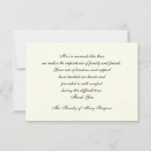 Carte à Merci plat Sympathie avec croix (Dos)