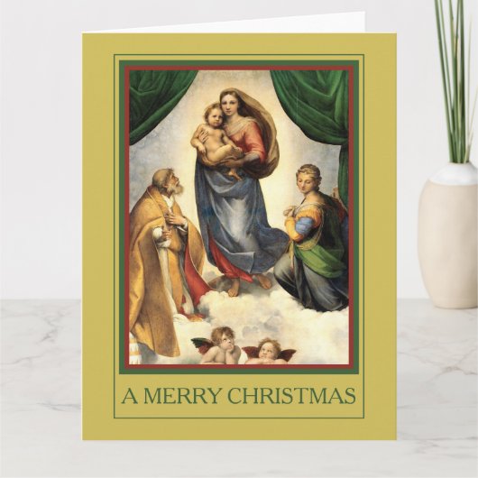 Carte A MERRY CHRISTMAS Raphael Madonna and Christ Child (Devant)