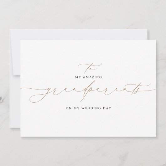 Carte À mes grands-parents le jour de mon mariage élégan (Devant)