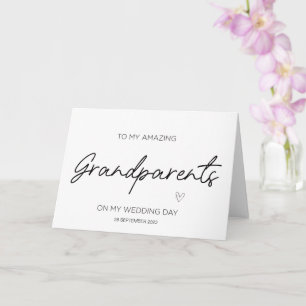 Carte À mes grands-parents Mariage Merci de la mariée