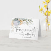 Carte À mes parents le jour du mariage Merci mariée (Fleur jaune)