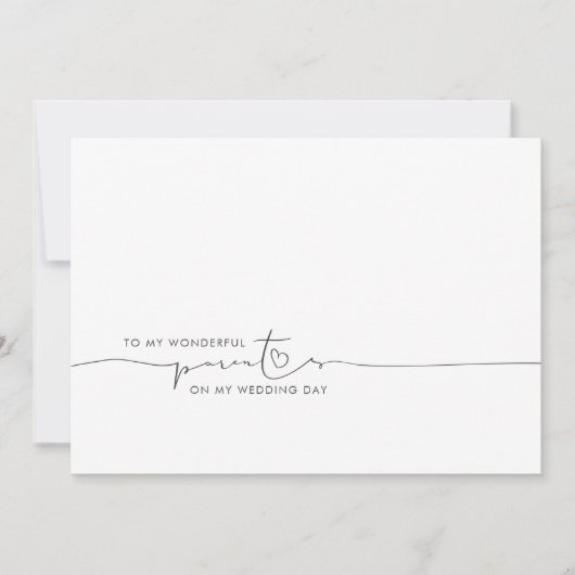 Carte À Mes Parents Mariage Matin Message mignon (Devant)