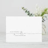 Carte À Mes Parents Mariage Matin Message mignon (Debout devant)