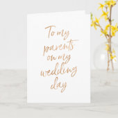 Carte À mes parents sur mon mariage | Cuivre élégant (Fleur jaune)