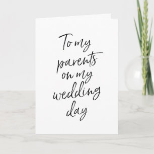 Carte À mes parents sur mon mariage Élégant