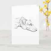 Carte À mes pensées, Berger Allemand (Fleur jaune)
