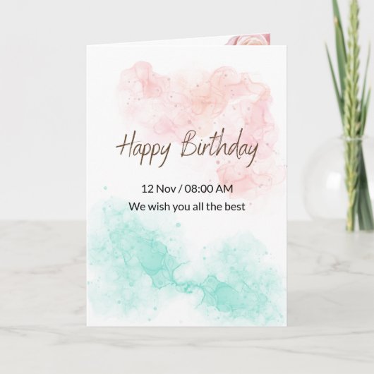 Carte À mon bébé le plus chéri Joyeux Anniversaire, Amou (Devant)