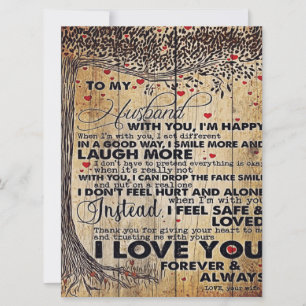 Carte À mon cadeau de design de mari Lettre d'amour à