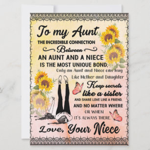 Carte À Mon Cadeau Tante, Cadeau Tournesol De La Nièce