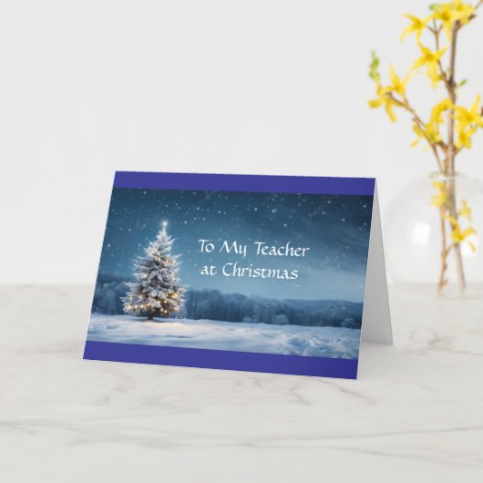 CARTE **À MON ENSEIGNANT** À **NOËL** (Fleur jaune)