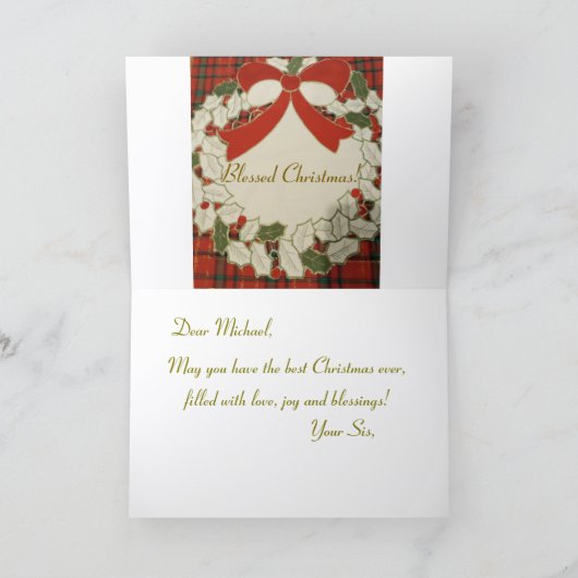 Carte À mon frère aimant, Joyeux Noël (Intérieur)