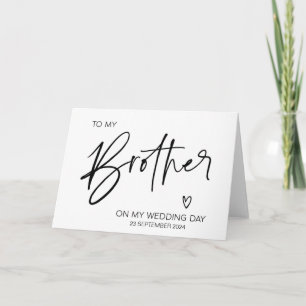 Carte À mon frère le jour de mon mariage Cadeau de la ma