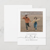 Carte À mon frère le jour de mon mariage mignonne photo (Devant / Derrière)