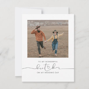 Carte À mon frère le jour de mon mariage mignonne photo