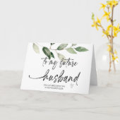 Carte À mon futur mari de la mariée le jour du mariage (Fleur jaune)