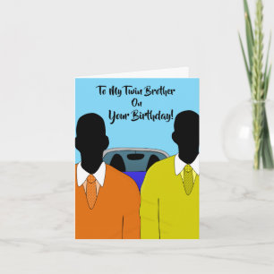 Carte À mon jumeau pour ton anniversaire Afro-Américain