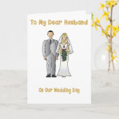 Carte À mon mari le jour de notre mariage (Fleur jaune)