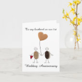 Carte - À mon mari pour notre anniversaire de mari (Fleur jaune)