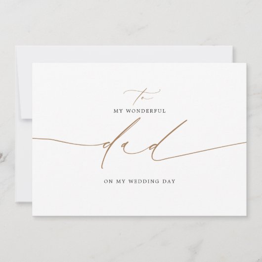 Carte À Mon Père Le Jour De Mariage Élégant (Devant)