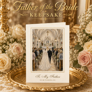 Carte À mon père le jour de mon mariage Catholique