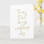 Carte À mon père sur mon mariage | Élégant Gold Lettré (Fleur jaune)