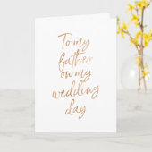 Carte À mon père sur mon mariage | Rose Gold élégant (Fleur jaune)
