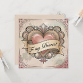 Carte À mon trésor : Dessin de cœur orné (Devant/Arrière en situation)