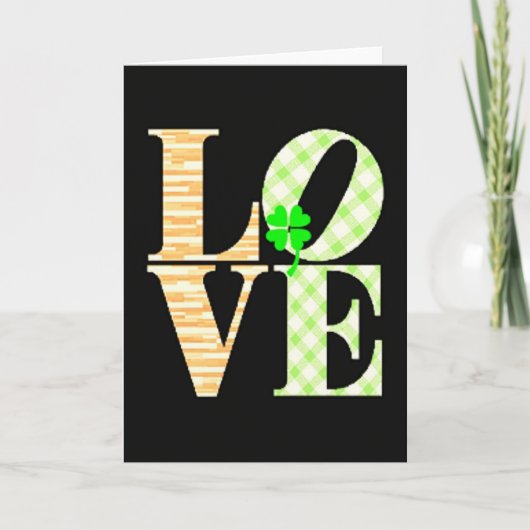 Carte à motif d'amour rayé (Devant)