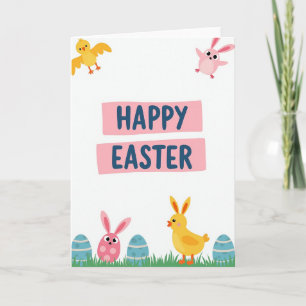 Carte à motif d'animaux pastel