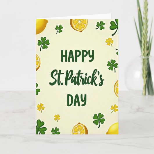 Carte à motif de citron et shamrock (Devant)