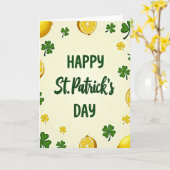 Carte à motif de citron et shamrock (Fleur jaune)